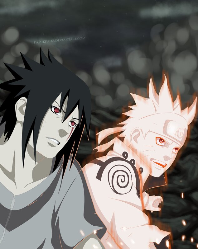 Naruto and Sasuke — Black, Dramatic