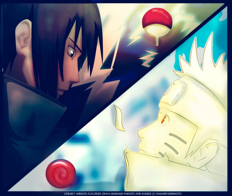 Naruto and Sasuke — Blue, Dramatic, Anime, Headband