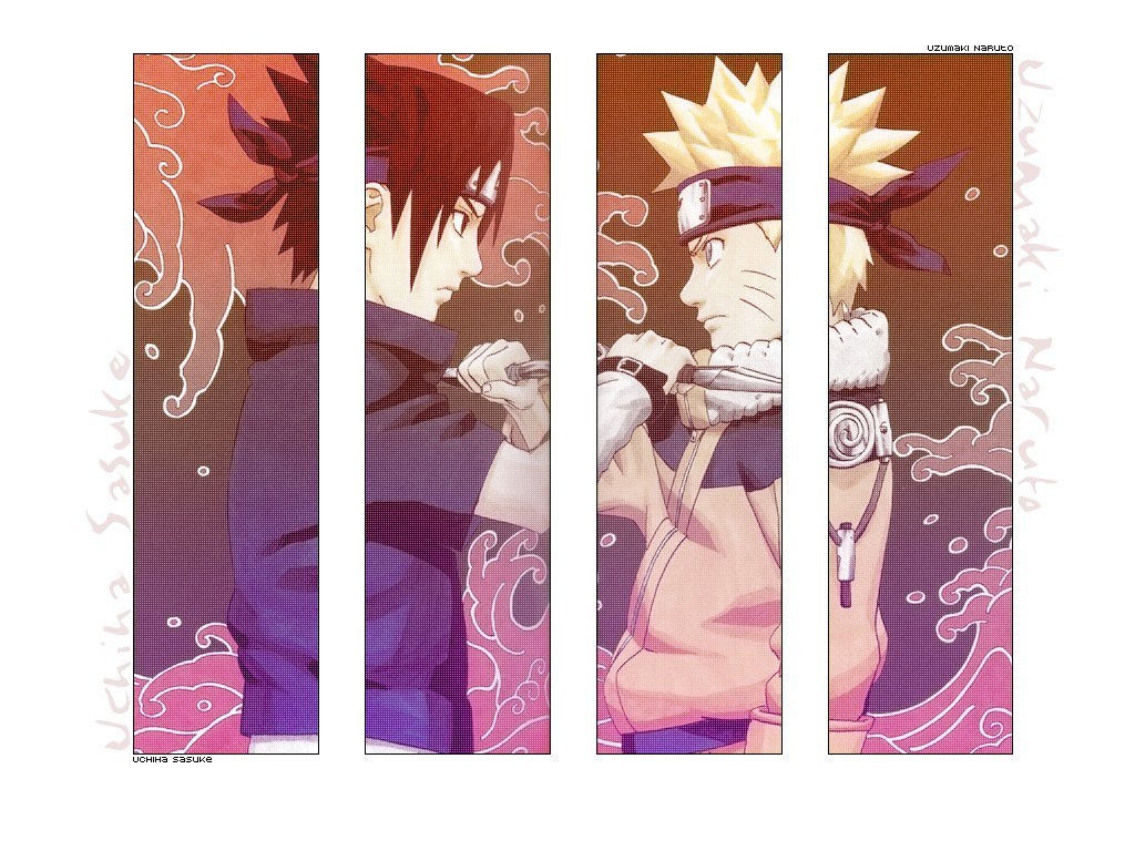 Naruto and Sasuke character art