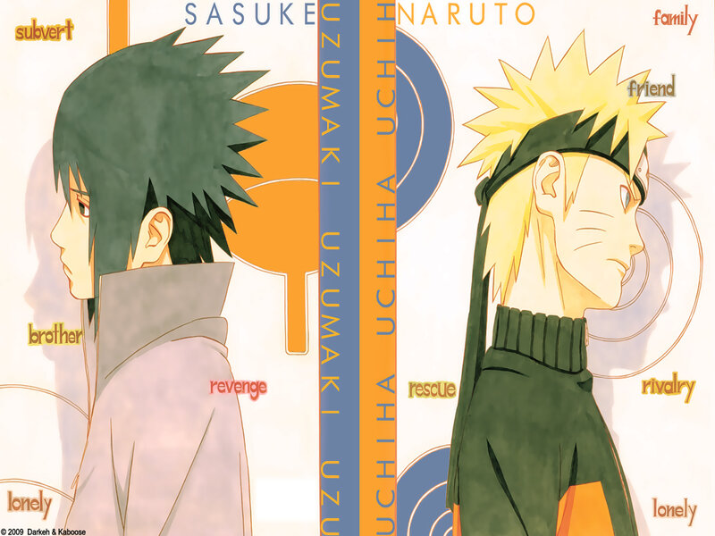 Naruto and Sasuke character art