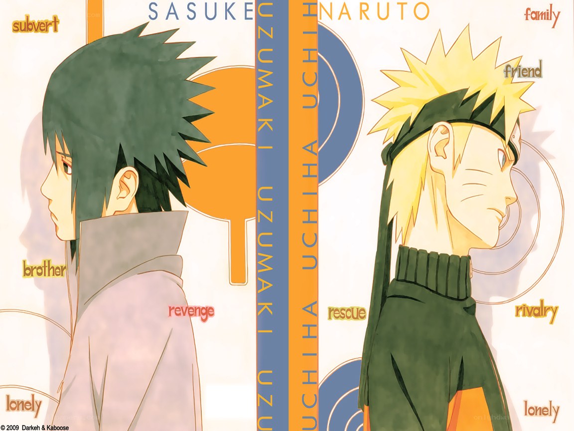 Naruto and Sasuke character art
