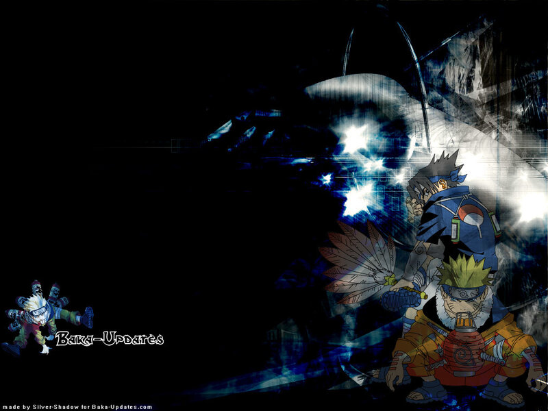 Naruto and Sasuke Characters — Black, Dramatic, Night