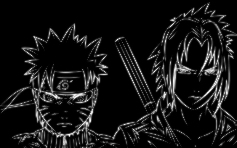 Naruto and Sasuke Characters — Black