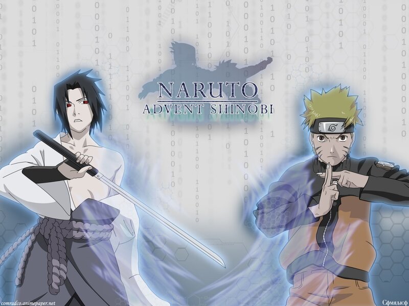 Naruto and Sasuke Characters — Blue, Dramatic, Anime