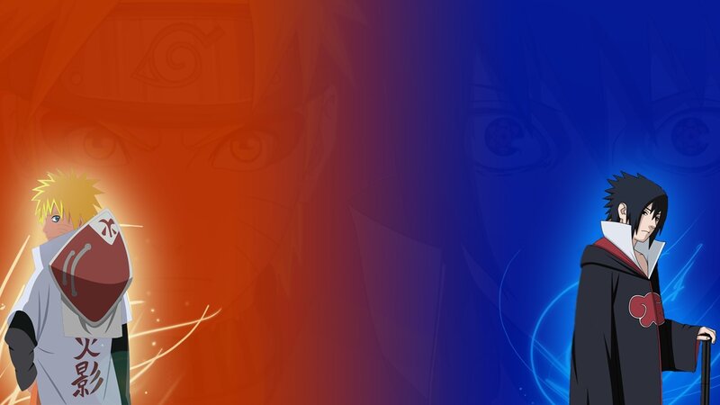 Naruto and Sasuke Characters — Orange, Dramatic, Anime