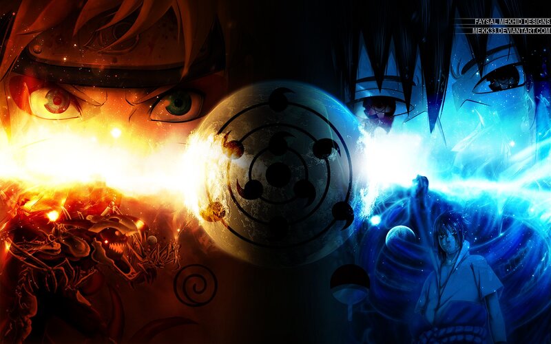 Naruto and Sasuke Clash — Orange