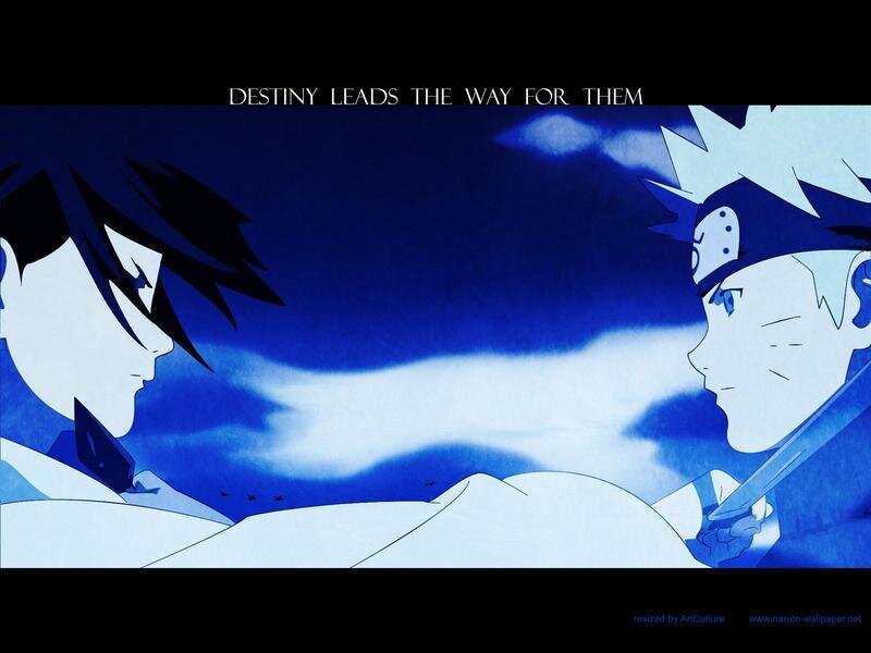 Naruto and Sasuke facing off