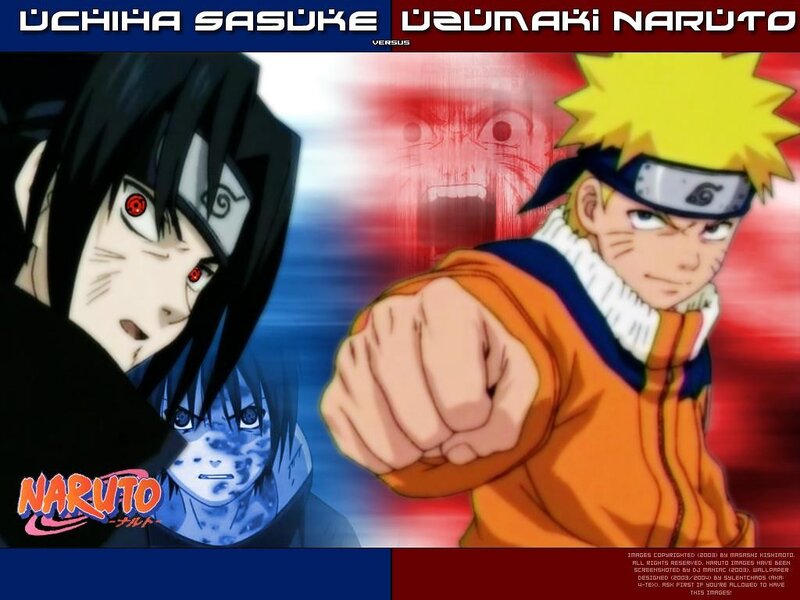 Naruto and Sasuke Facing Off — Orange