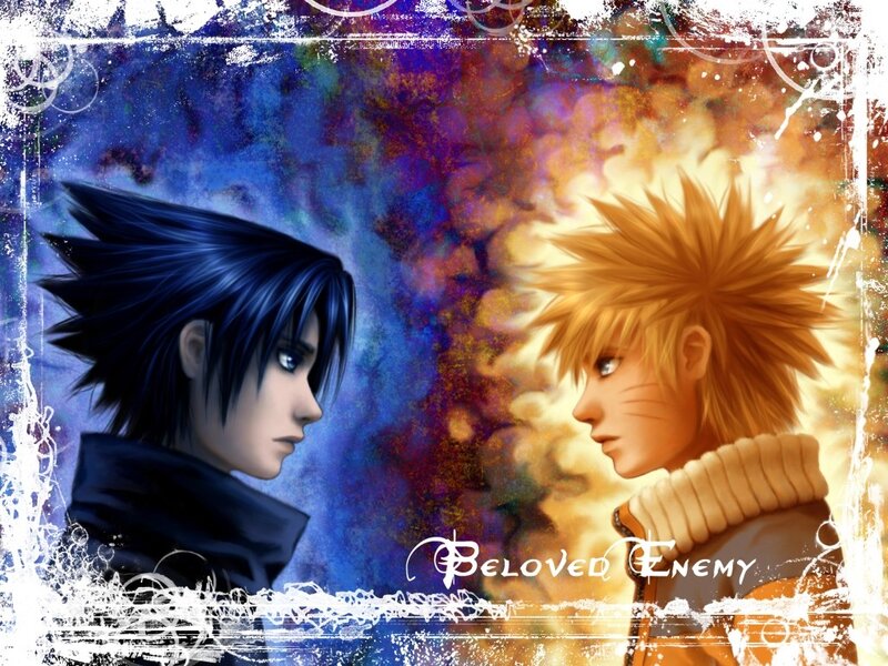 Naruto and Sasuke facing off