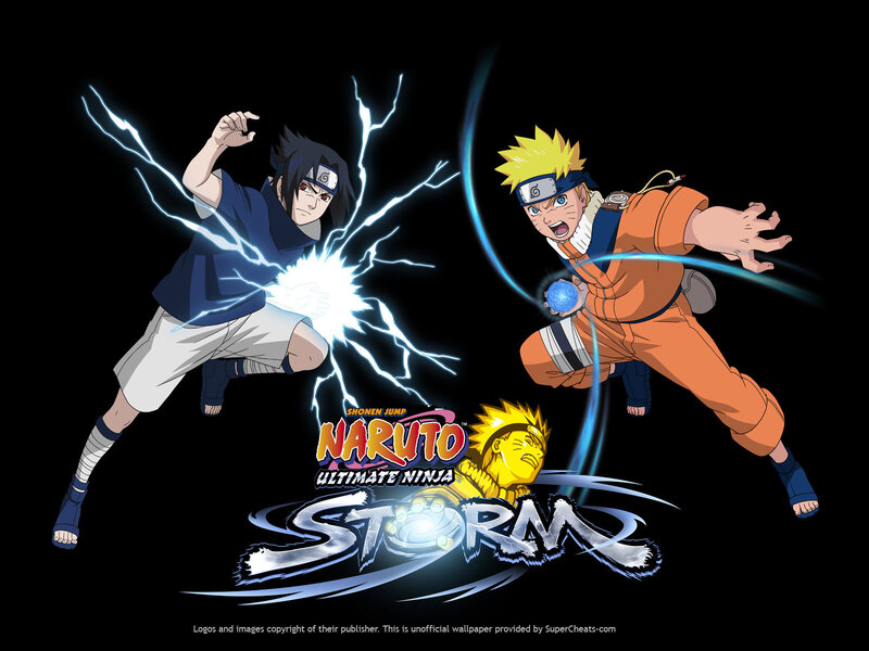 Naruto and Sasuke Fighting — Black, Dramatic, Anime