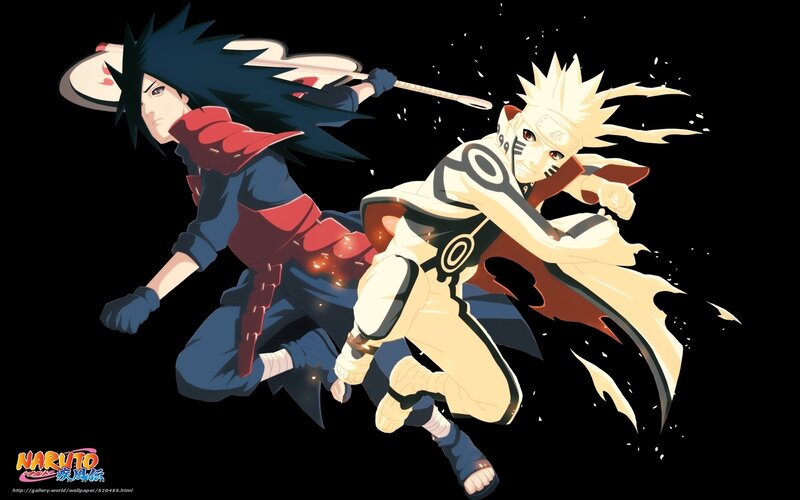 Naruto and Sasuke Fighting — Black, Dramatic