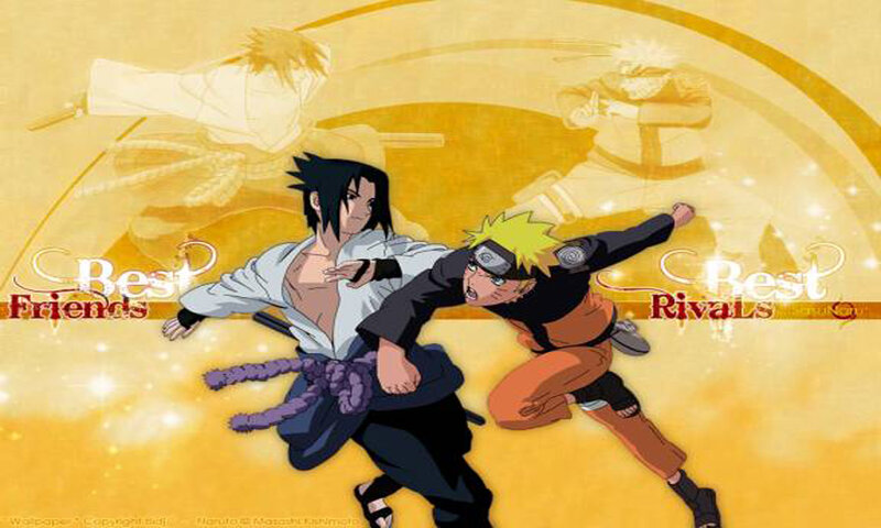 Naruto and Sasuke Fighting — Yellow