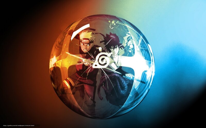 Naruto and Sasuke in a sphere
