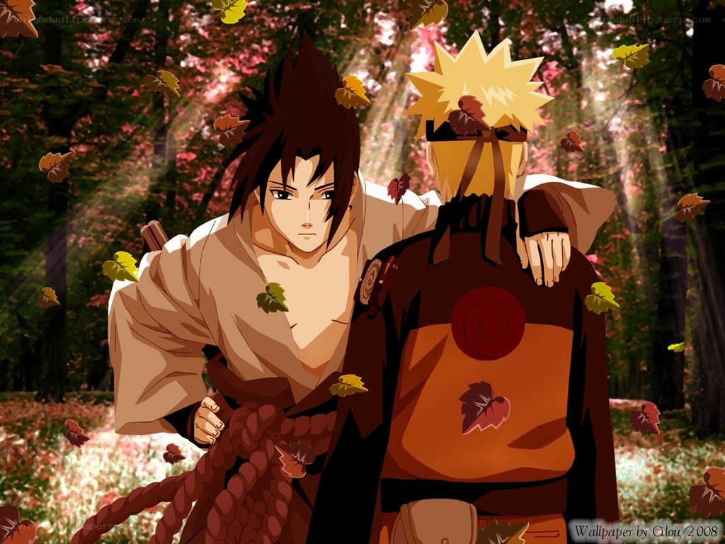 Naruto and Sasuke in autumn
