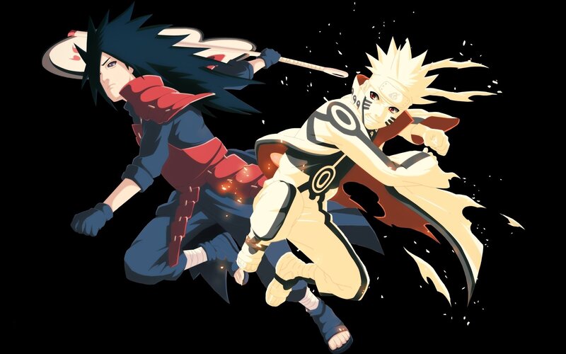 Naruto and Sasuke in battle