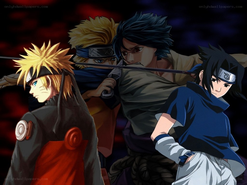 Naruto and Sasuke in battle