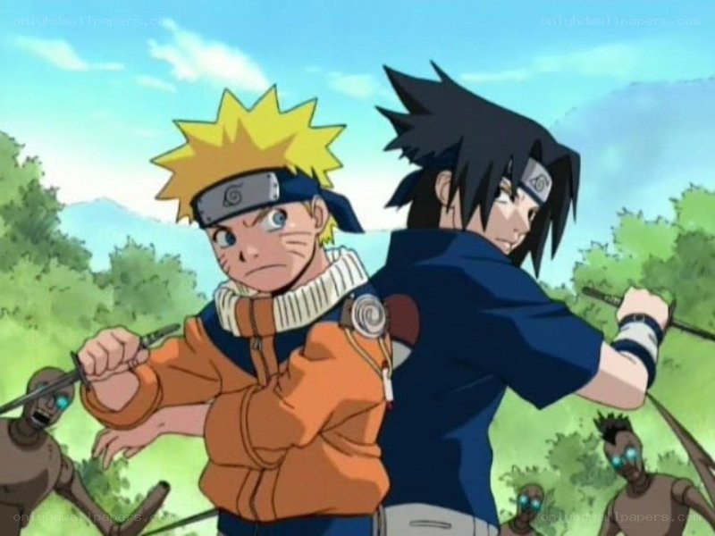 Naruto and Sasuke in battle