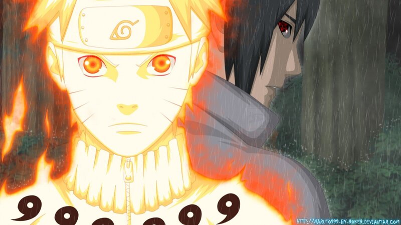 Naruto and Sasuke in Battle — Orange