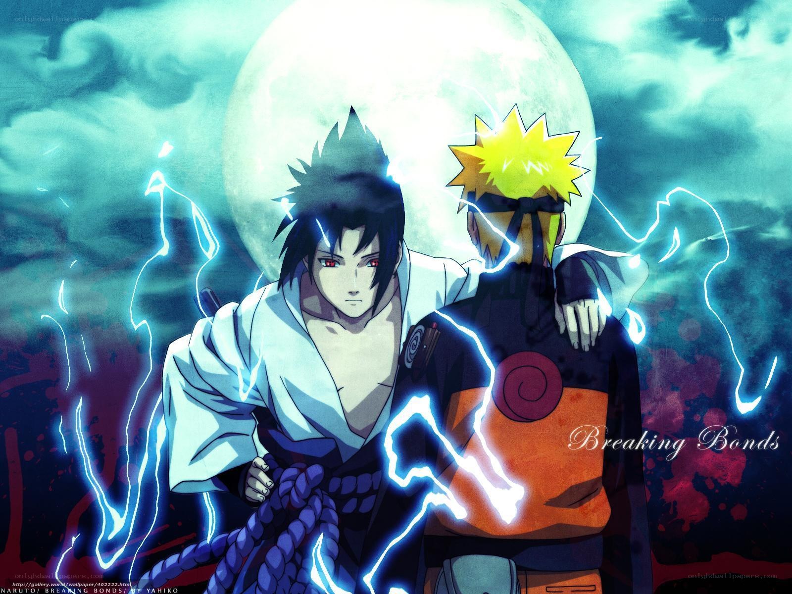 Naruto and Sasuke in battle