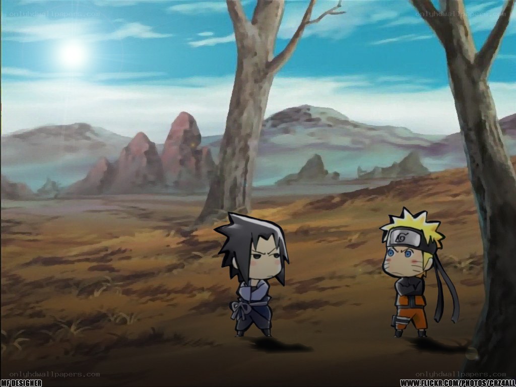 Naruto and Sasuke in desert