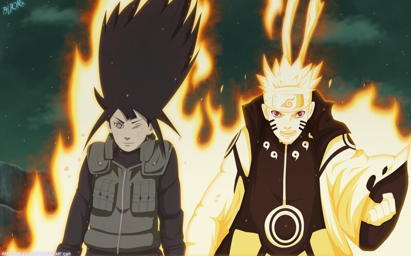 Naruto and Sasuke in flames