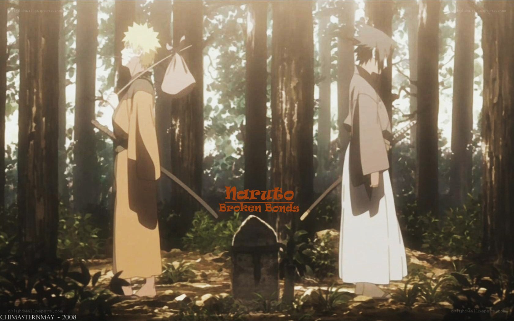 Naruto and Sasuke in the forest
