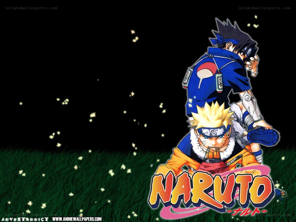 Naruto and Sasuke on grass