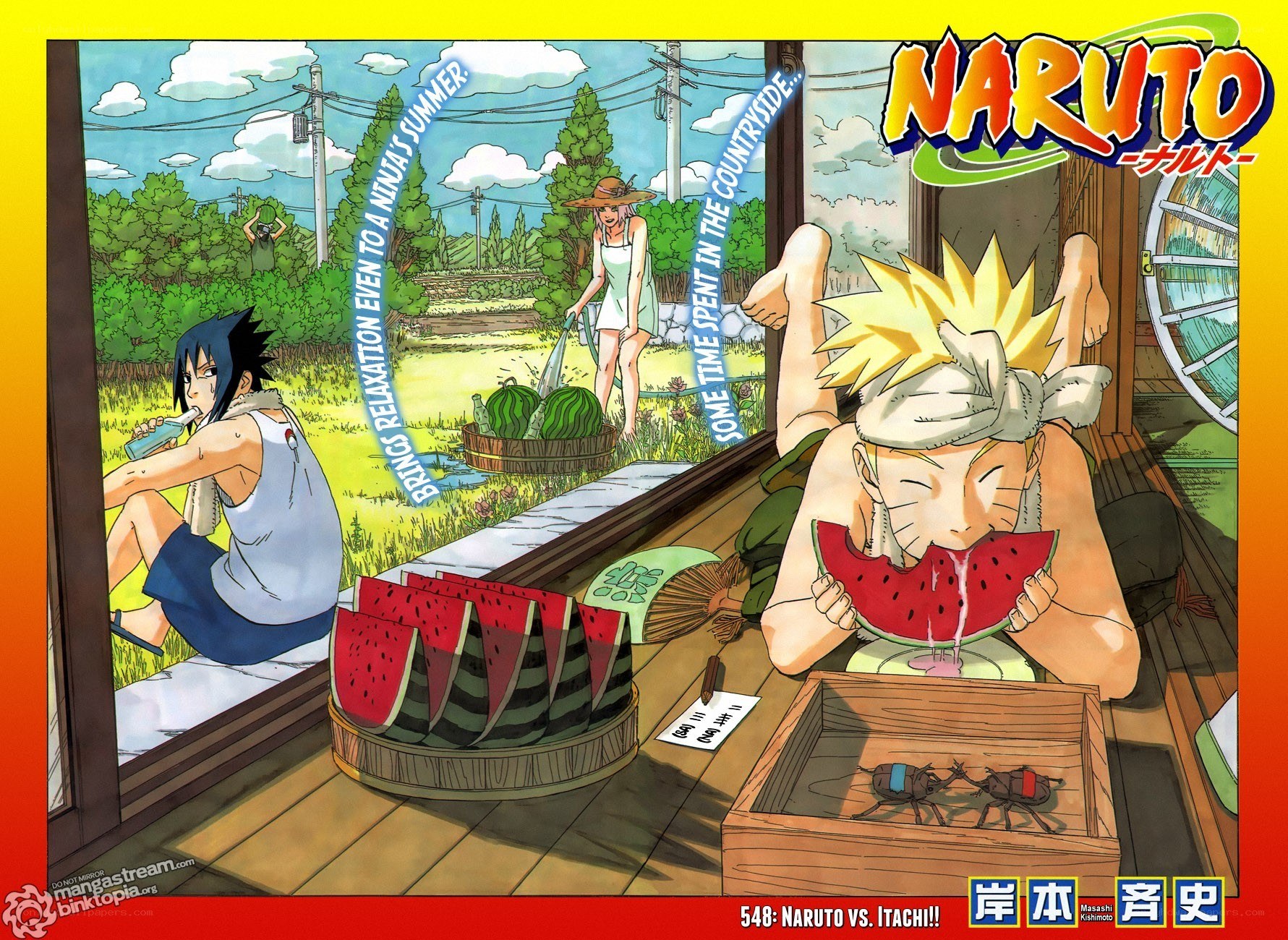 Naruto and Sasuke relax