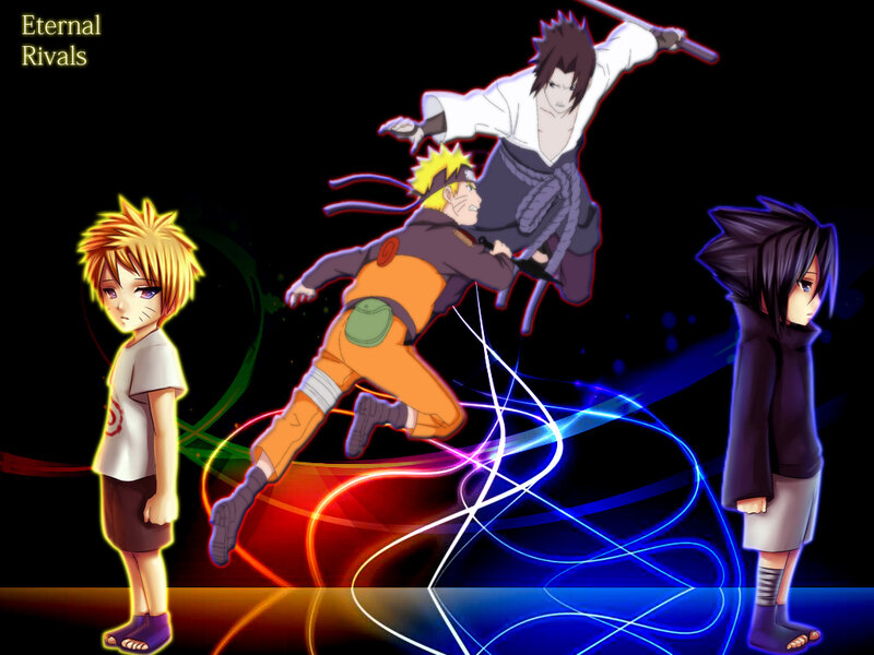 Naruto and Sasuke Rivals — Black