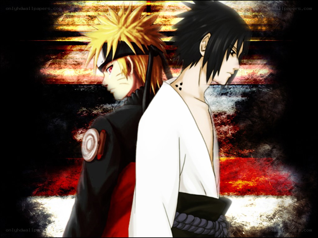 Naruto and Sasuke side by side