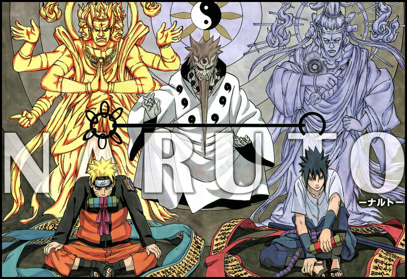 Naruto and Sasuke Sitting — Orange