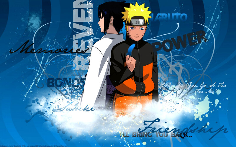Naruto and Sasuke Standing — Blue