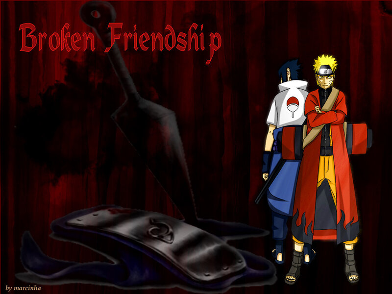 Naruto and Sasuke Standing — Red