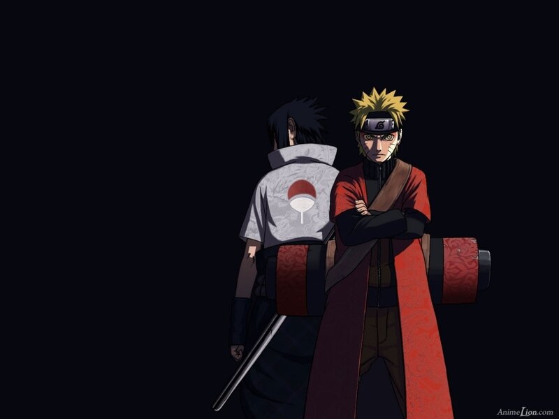 Naruto and Sasuke standing together