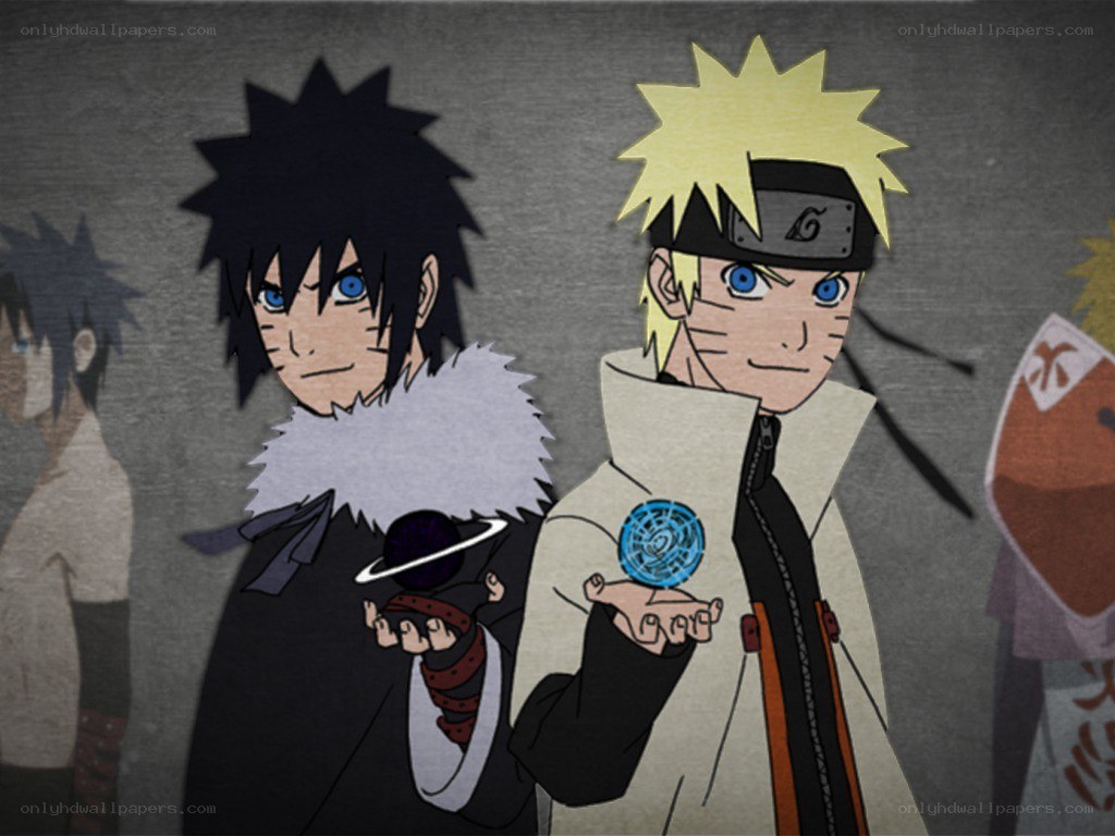 Naruto and Sasuke with chakra orbs