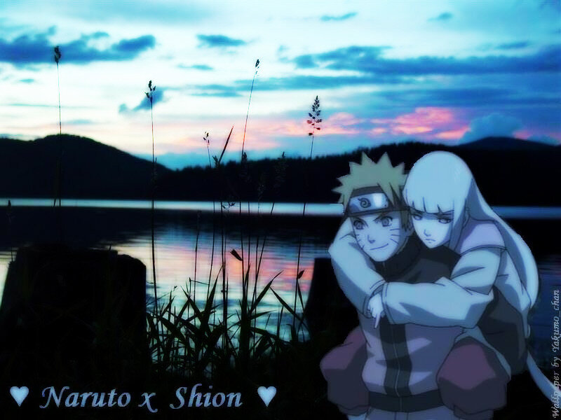 Naruto and Shion by a lake