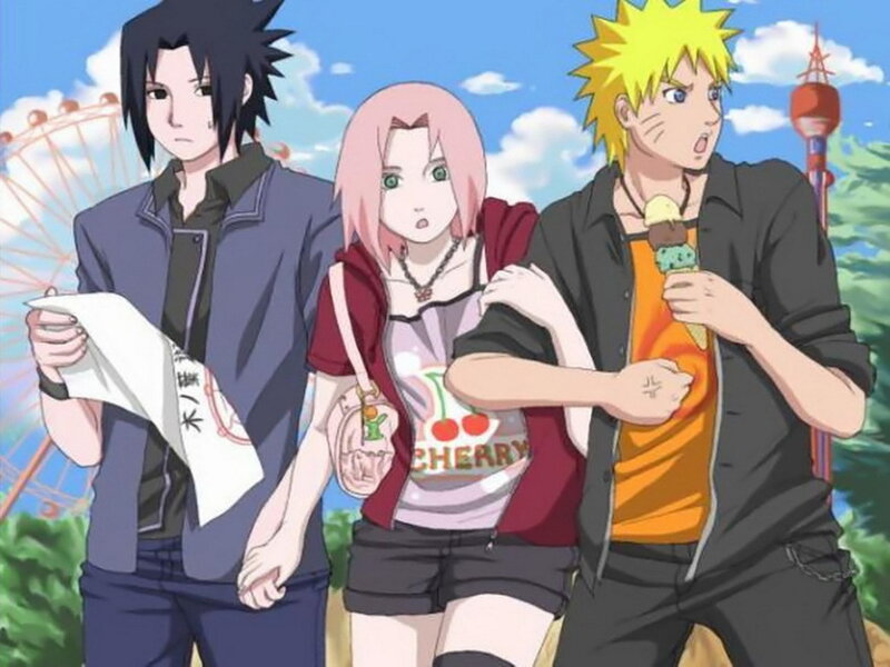 Naruto and team at amusement park