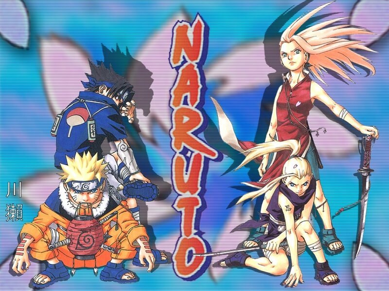 Naruto and Team — Blue, Dramatic, Manga