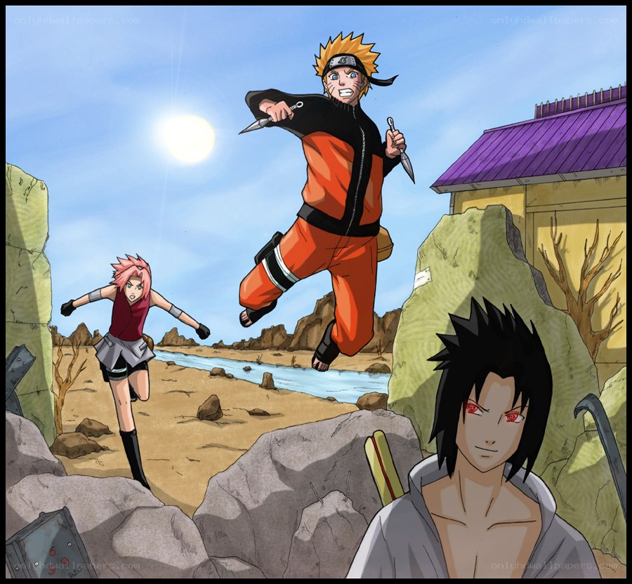 Naruto and team in action