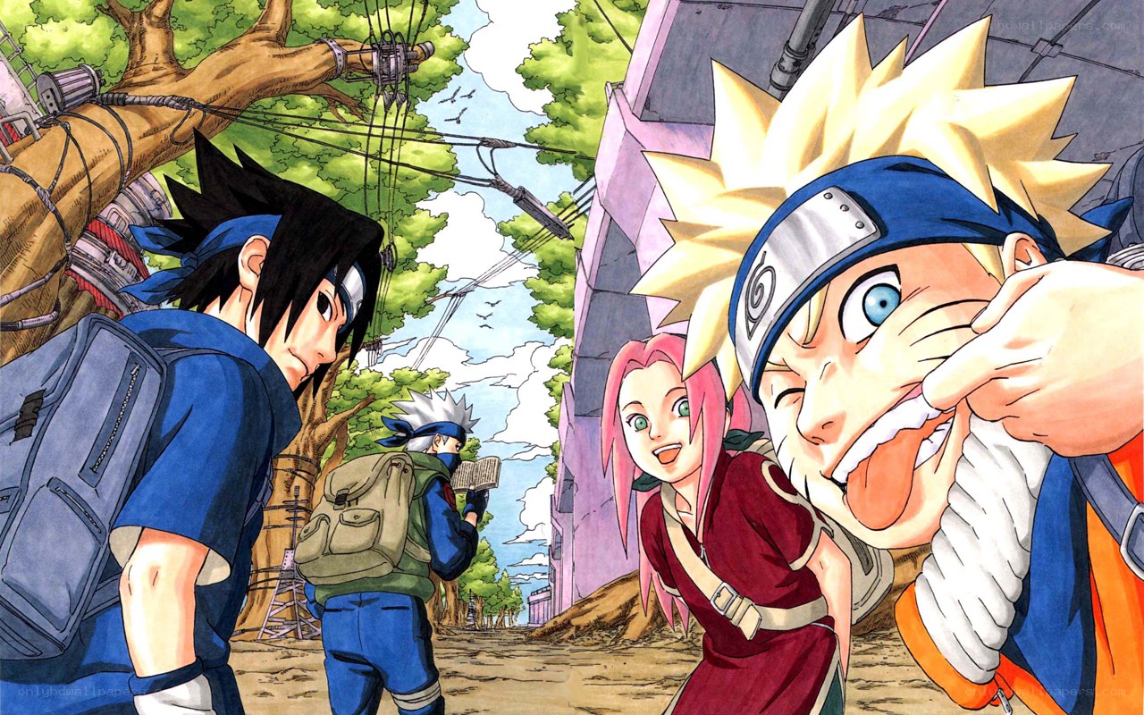 Naruto and team in Konoha