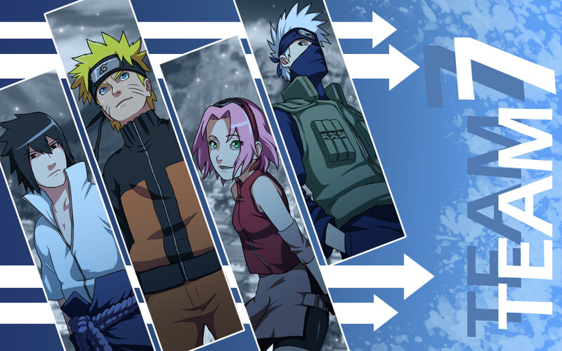 Naruto and Team Members — Blue, Dramatic