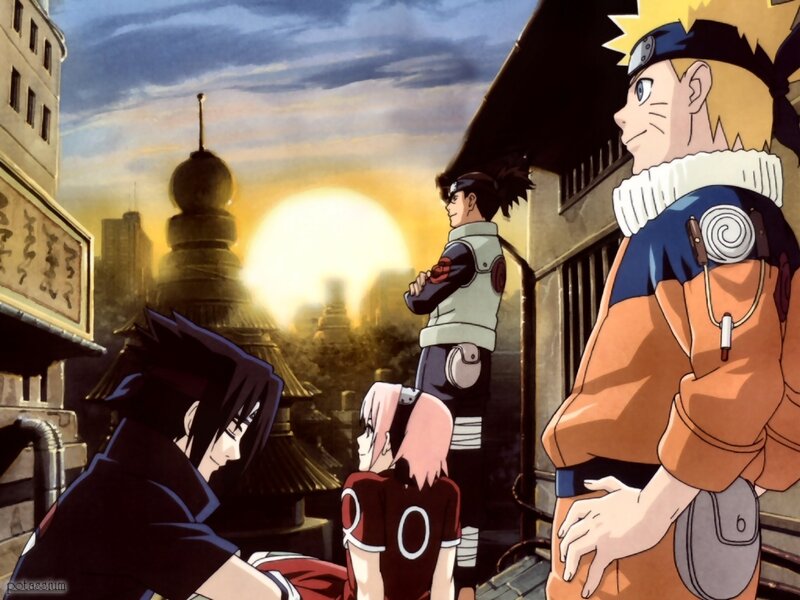 Naruto and Team on Rooftop