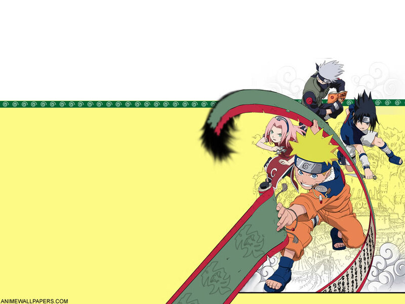 Naruto and team on scroll