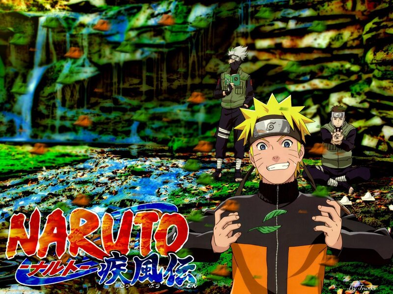 Naruto anime scene with team