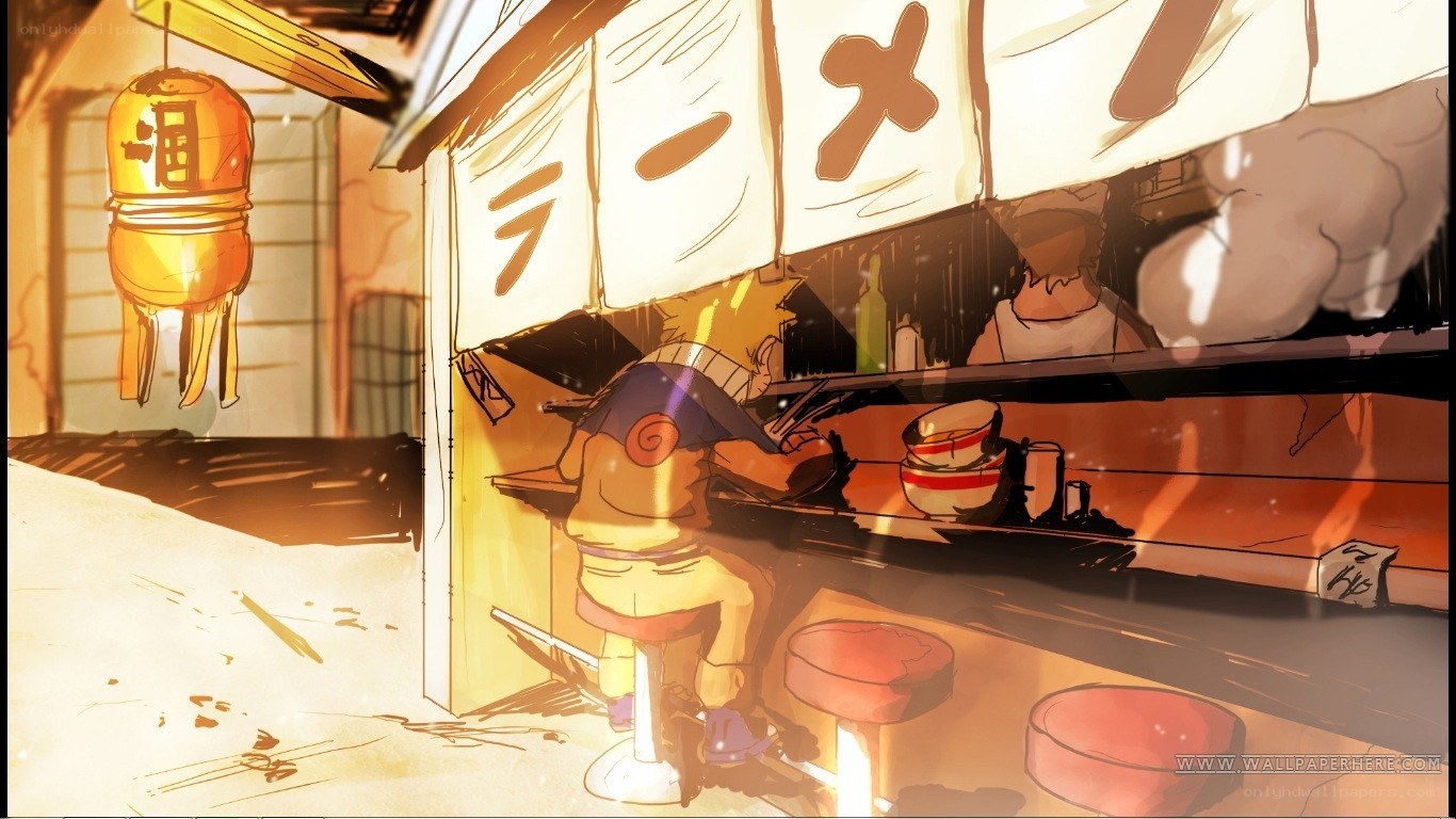 Naruto at a ramen shop