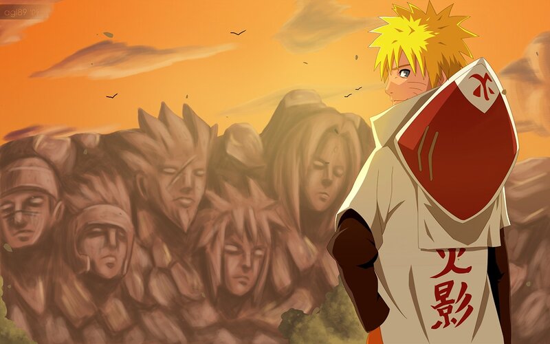 Naruto at the Hokage Monument