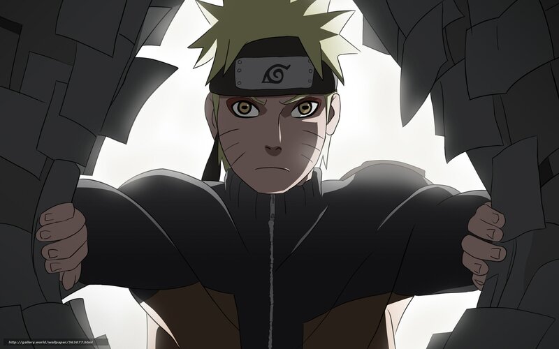 Naruto breaking through rock