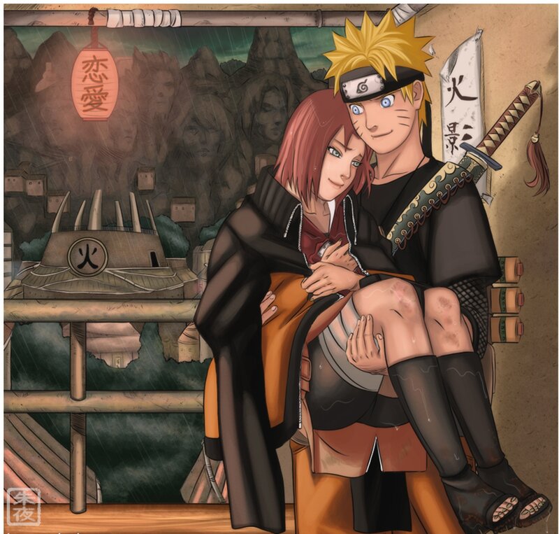 Naruto Carrying Sakura — Brown