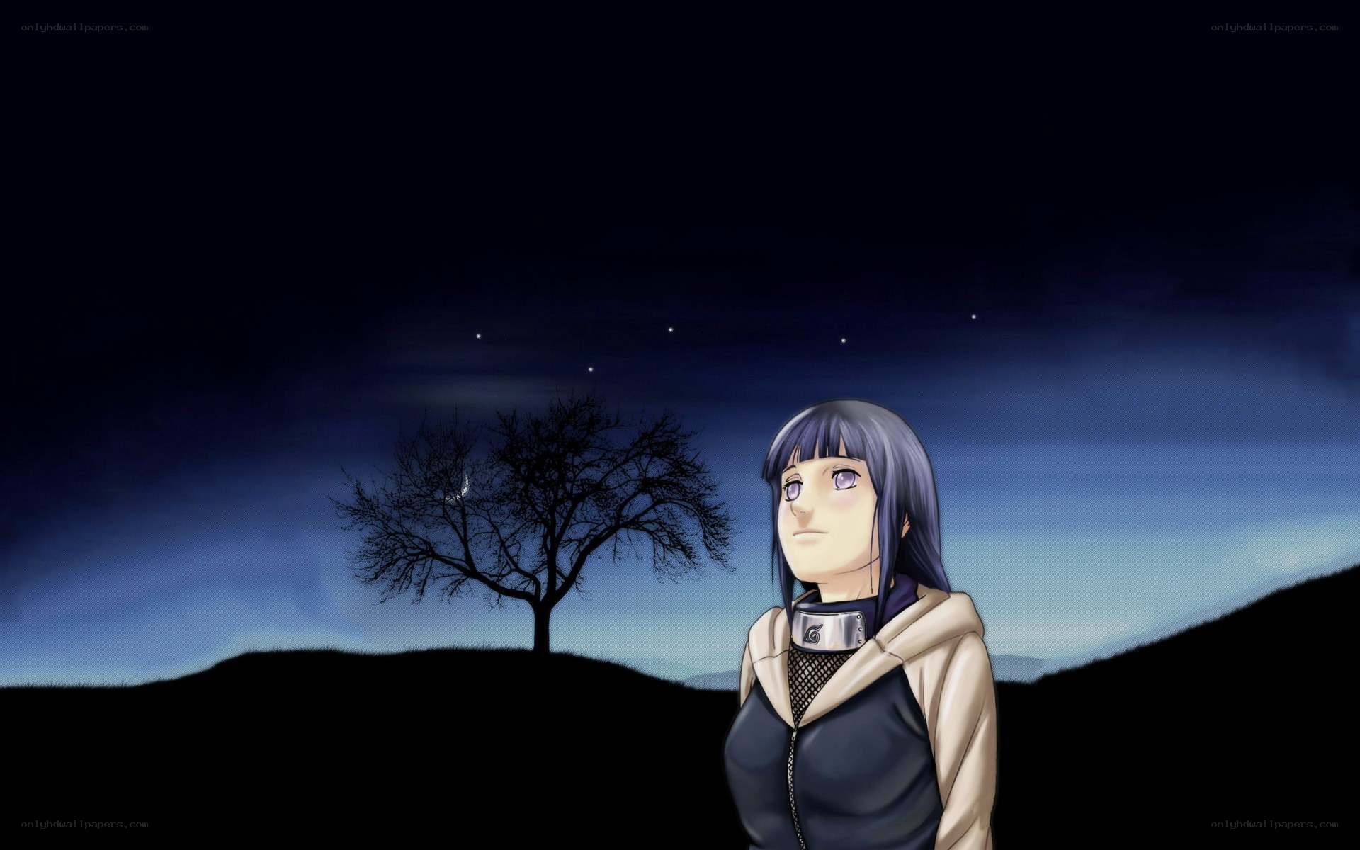 Naruto character at night