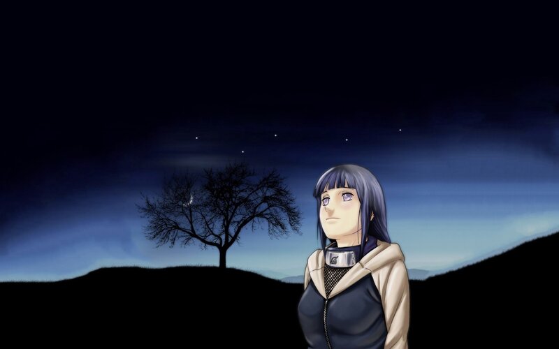 Naruto character at night